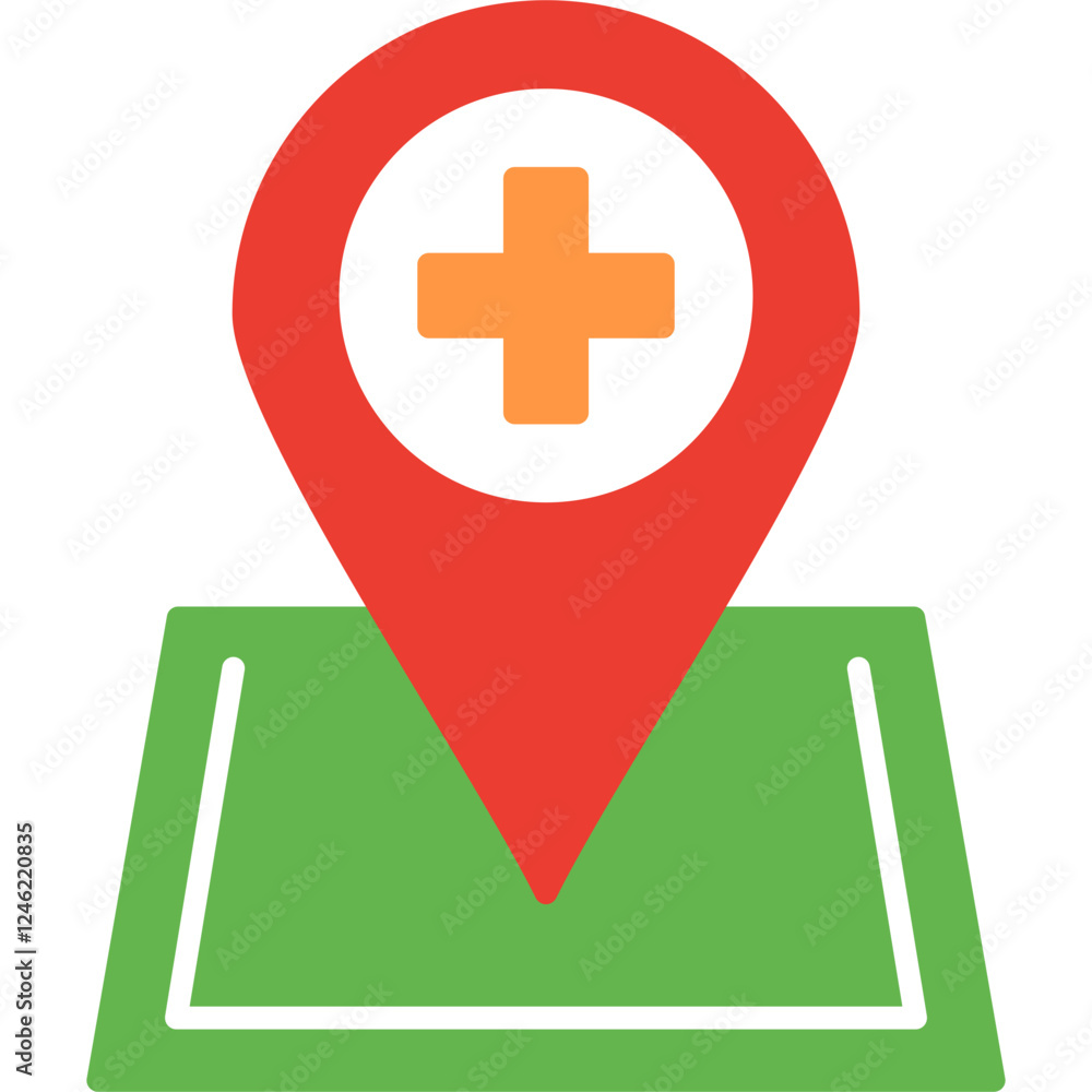 Obraz premium Location hospital Vector Icon