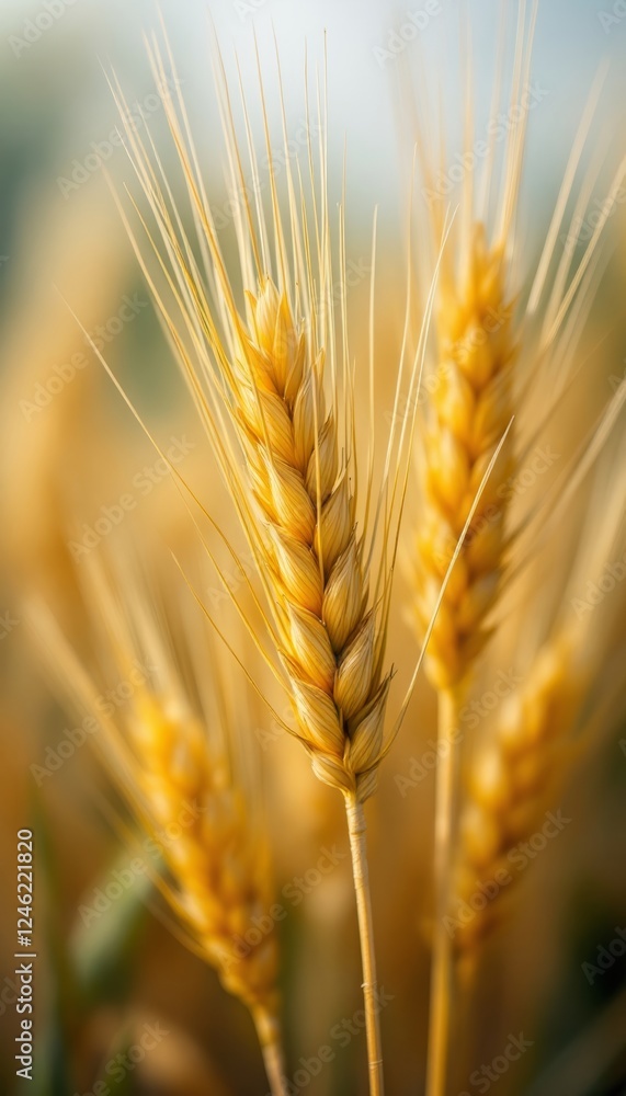 Golden wheat stalks dancing in the sunlight, a symbol of harvest time Golden wheat stalks dancing in the sunlight, a symbol of harvest time