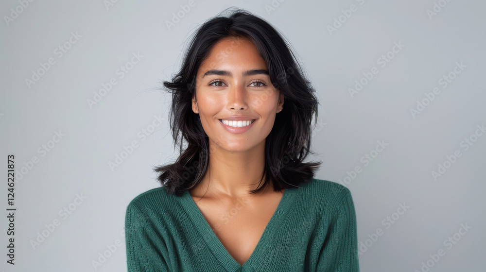 young beautiful woman wearing green sweater young beautiful woman wearing green sweater