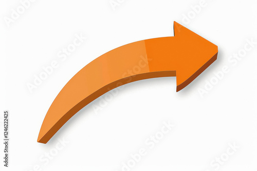 curved orange arrow on white background