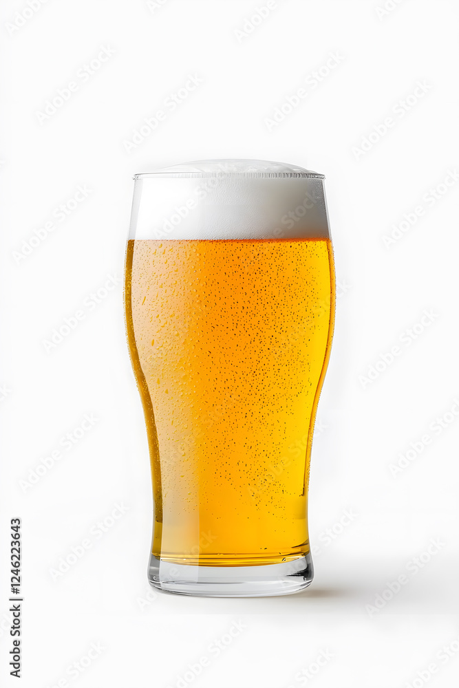 Beer Glass Cup Mockup isolated on white backdrop Beer Glass Cup Mockup isolated on white backdrop