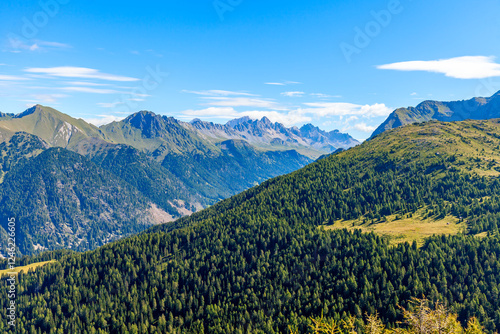 Italian dolomites panorama on a summer day