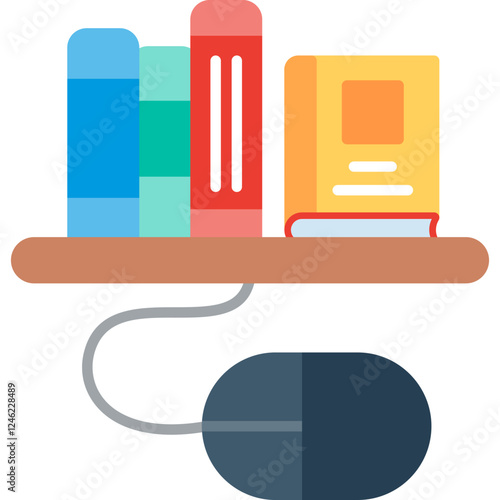 Digital Library Vector Icon