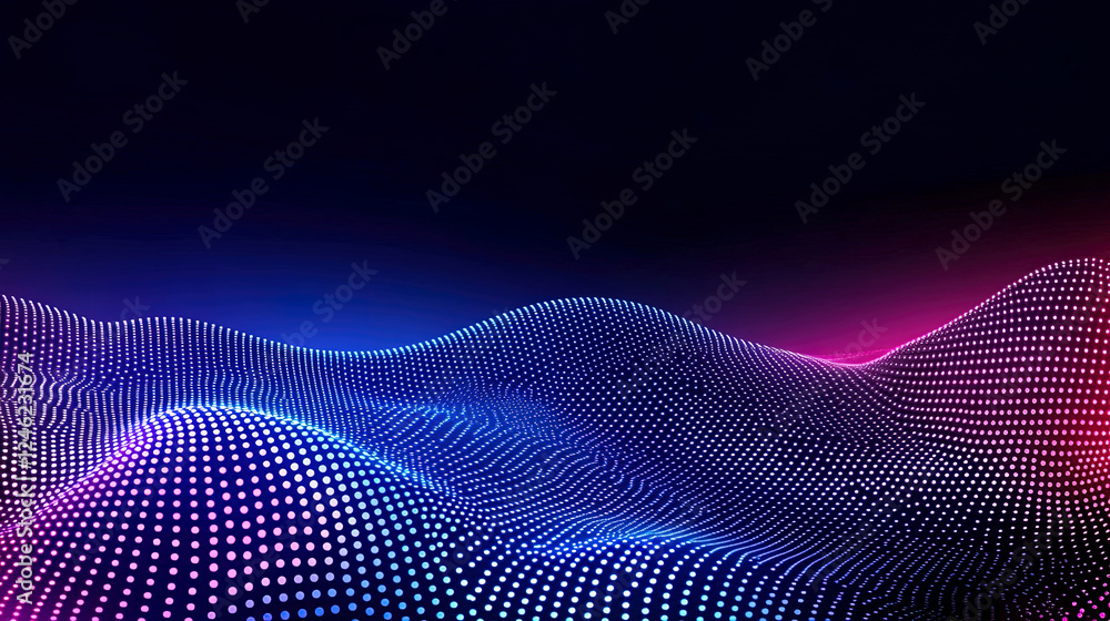 Gradient neon particle waves Gradient neon particle waves