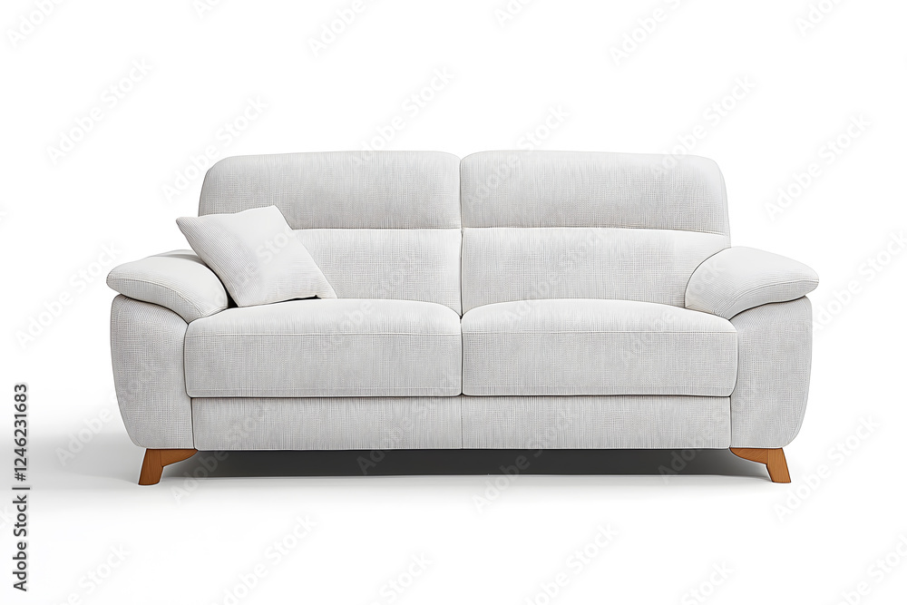 White comfortable sofa mock up isolated on white background White comfortable sofa mock up isolated on white background