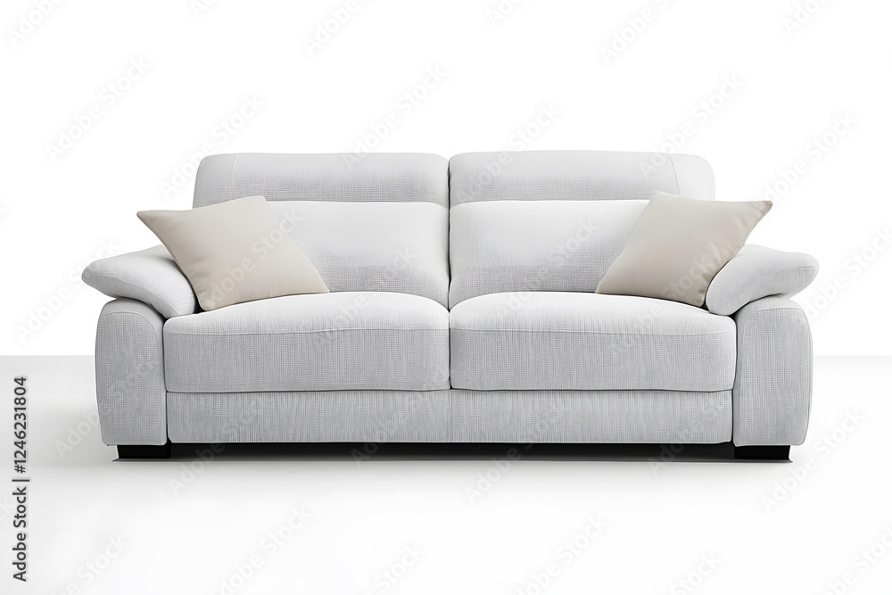 White comfortable sofa mock up isolated on white background White comfortable sofa mock up isolated on white background