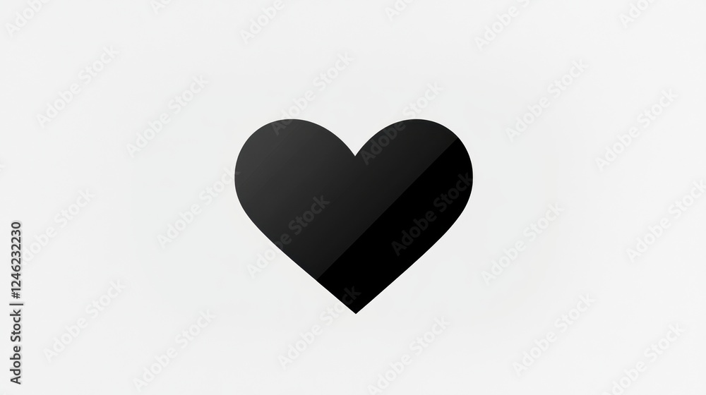 Stylish black heart symbol on white background. Stylish black heart symbol on white background.