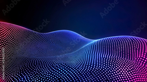 Gradient neon particle waves