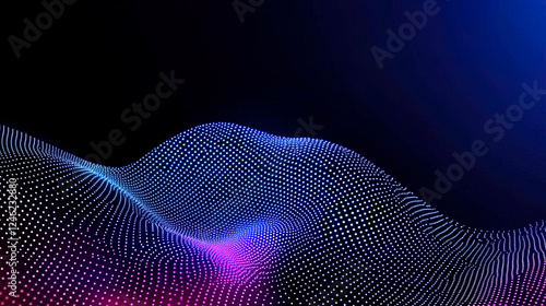 Gradient neon particle waves