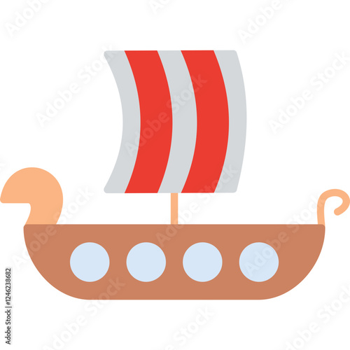 Viking Ship Vector Icon