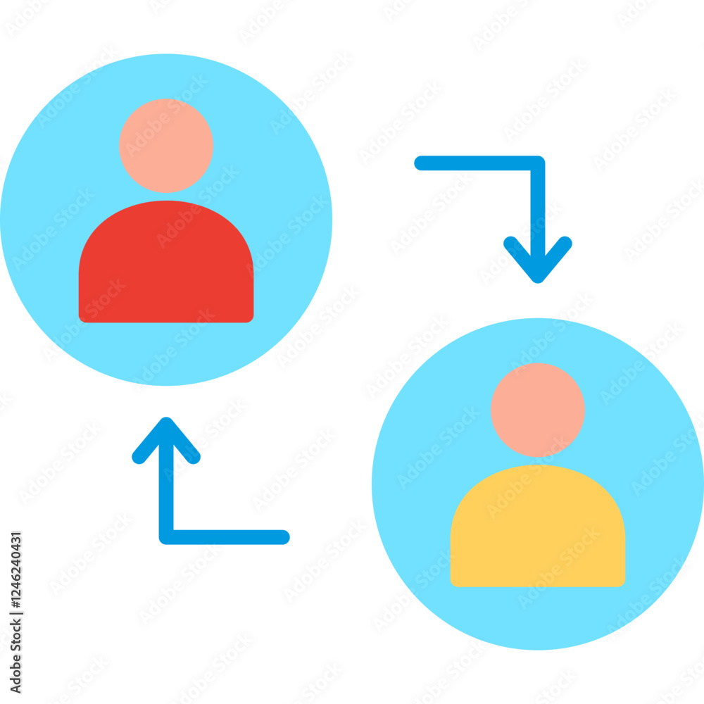 Connected Profiles Vector Icon Connected Profiles Vector Icon