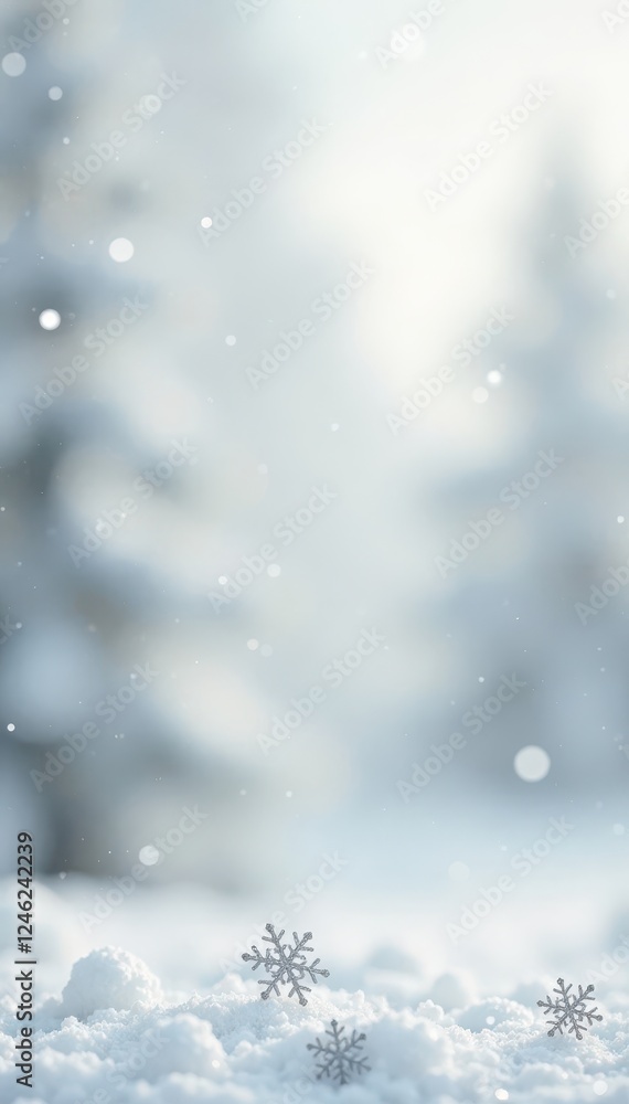 soft focus silver snowflakes falling against an ivory white backdrop, soothing, snowflakes, refined soft focus silver snowflakes falling against an ivory white backdrop, soothing, snowflakes, refined