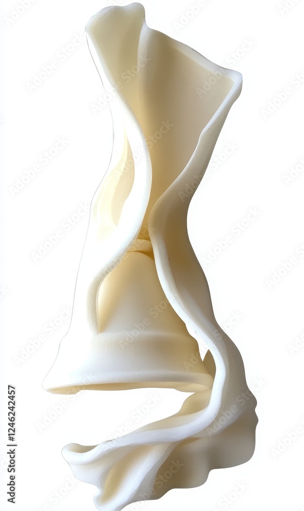 Abstract white sculpture swirling on plain background, ideal for art and design projects Abstract white sculpture swirling on plain background, ideal for art and design projects