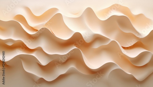 Light Peach Gradient Wave Texture Seamless Pattern A Minimalist, Elegant And Delicate Backdrop photo