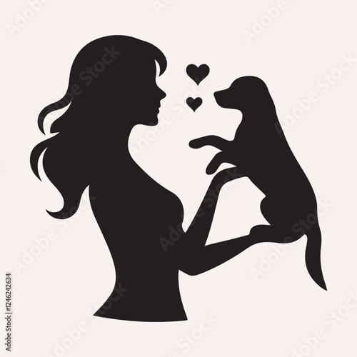 Dog Mom Mother's day dog lover silhouette clipart photo