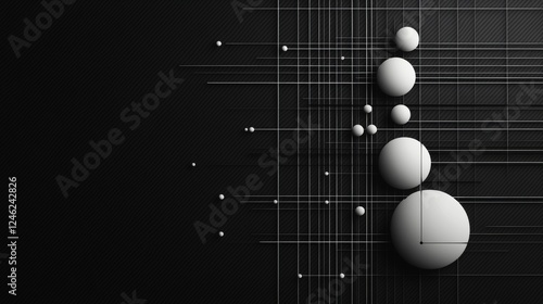 Futuristic perspective grid box. Abstract wireframe with white grid line on black background. Virtual reality landscape in 80s 90s digital style. Vector illustration.