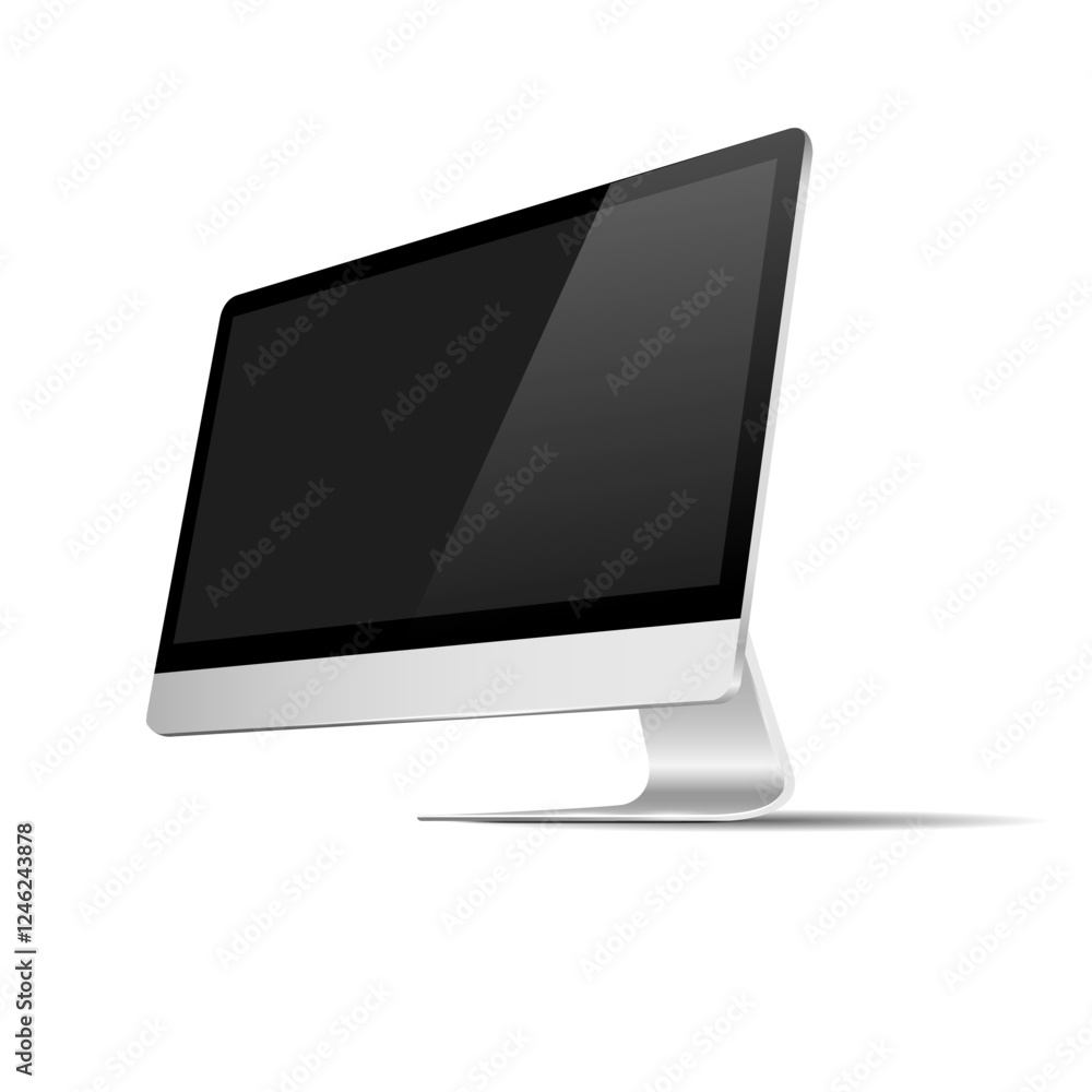 Modern realistic monitor with black screen Modern realistic monitor with black screen