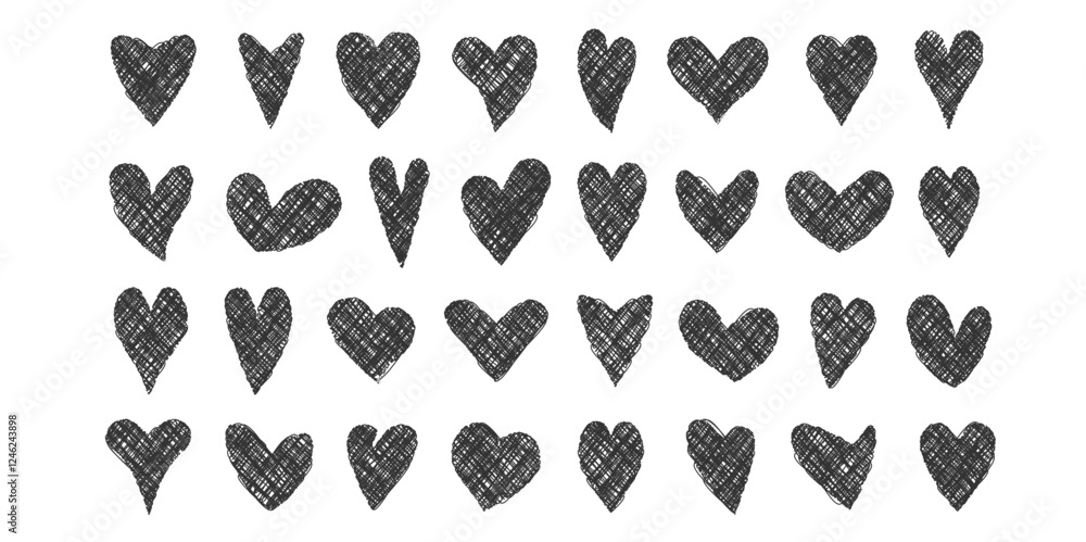 Hand drawn scribble cute heart symbol Hand drawn scribble cute heart symbol