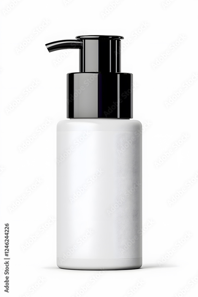 Cosmetic serum pump white bottle, dispenser container mock up. Foundation cream jar, airless pump dispenser design isolated on white background Cosmetic serum pump white bottle, dispenser container mock up. Foundation cream jar, airless pump dispenser design isolated on white background
