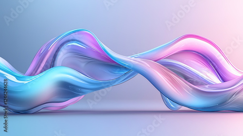 Wallpaper Mural Liquid shapes abstract holographic 3D wavy background with colorful fluid design and flowing smooth motion effects.
 Torontodigital.ca