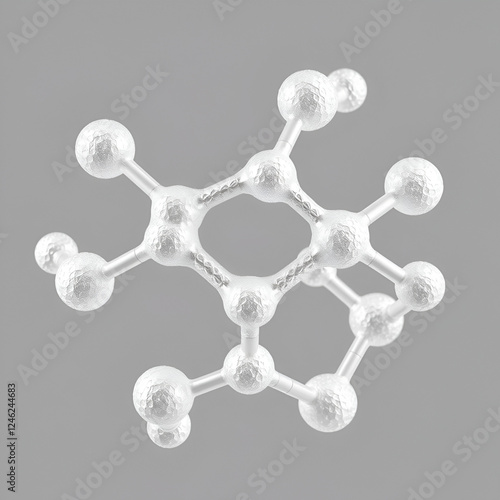 Calcium propionate molecule of C6H10O4Ca 3D Conformer render. Food additive E282 photo