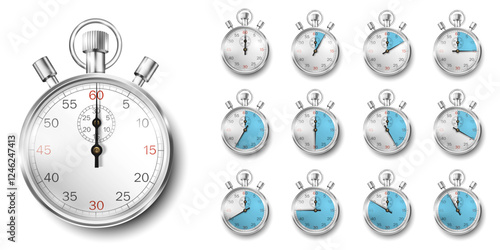 Realistic stopwatch,metal chronometer