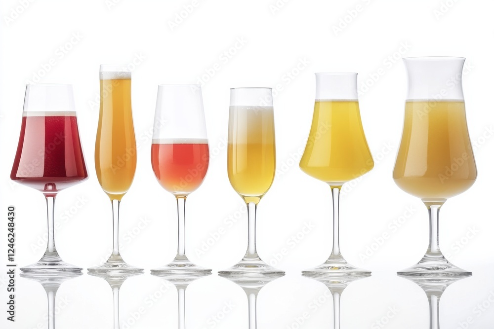 Mimosas and refreshing beverages beautifully arranged on a bright and clean surface for an upscale brunch experience Mimosas and refreshing beverages beautifully arranged on a bright and clean surface for an upscale brunch experience
