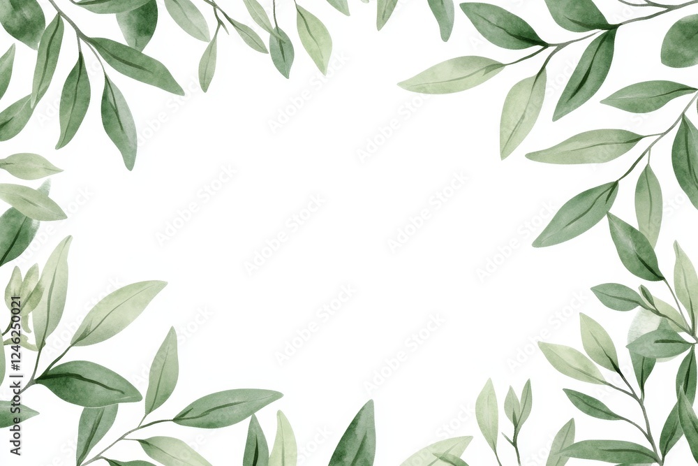 Greenery frame, leaves, border, white, background, design, template, invitation Greenery frame, leaves, border, white, background, design, template, invitation