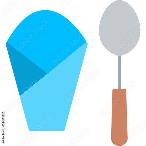 Spoon and Napkin Vector Icon