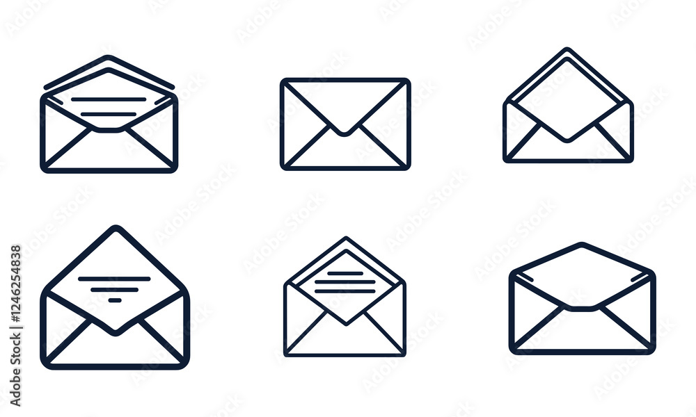 collection of email icons. email vector. envelope icon. message icon. collection of envelope icons. editable lines collection of email icons. email vector. envelope icon. message icon. collection of envelope icons. editable lines