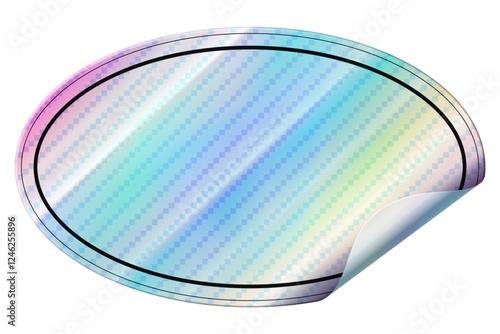 Ellipse shape colorful hologram sticker peeling