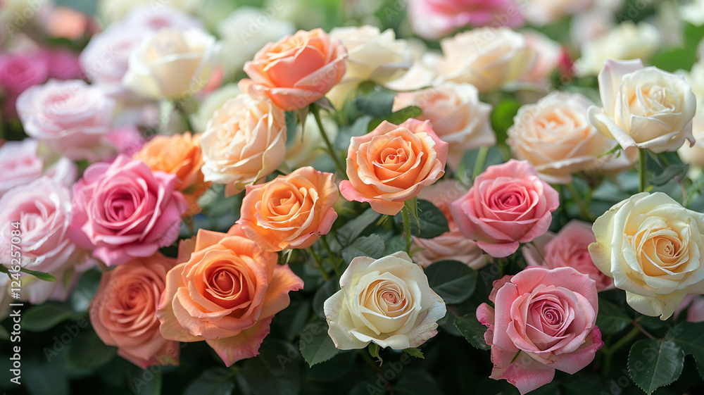 lavish array of roses in full bloom, their petals spectrum of soft colors, creating stunning display that showcases delicate artistry found in nature own gallery lavish array of roses in full bloom, their petals spectrum of soft colors, creating stunning display that showcases delicate artistry found in nature own gallery