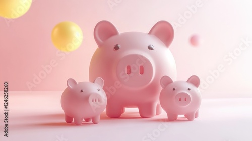 Family benefit abstract concept vector illustration. Family tax benefit, payment per child, help with raising children, economic support, insurance agent, piggy bank, money abstract metaphor. photo