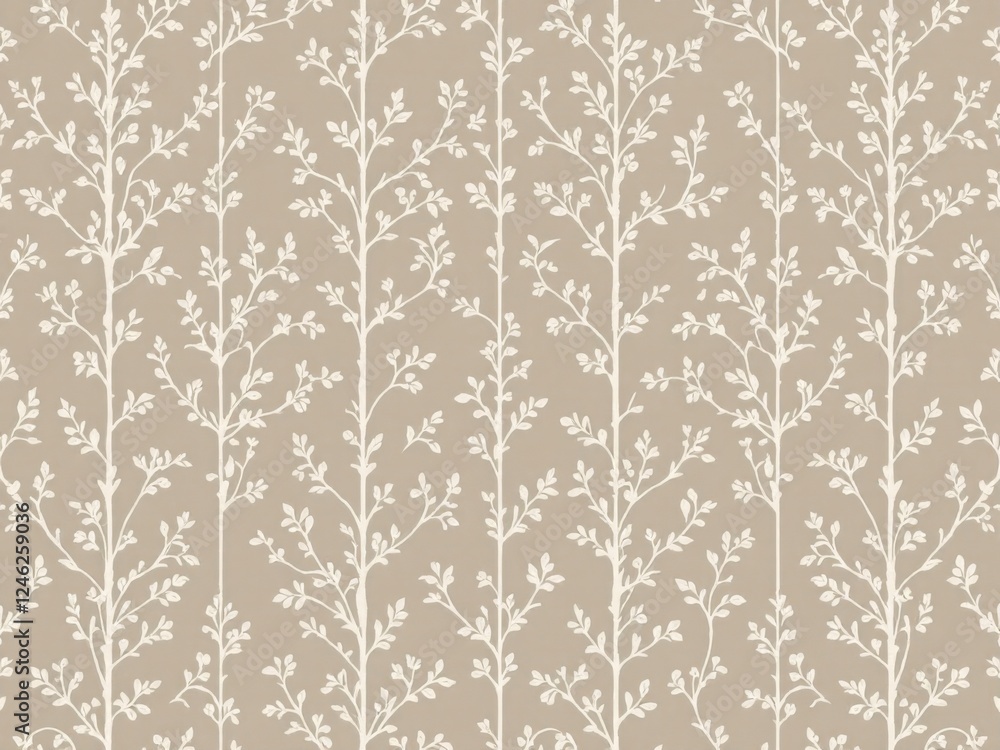 Elegant Beige and White Botanical Pattern Elegant Beige and White Botanical Pattern
