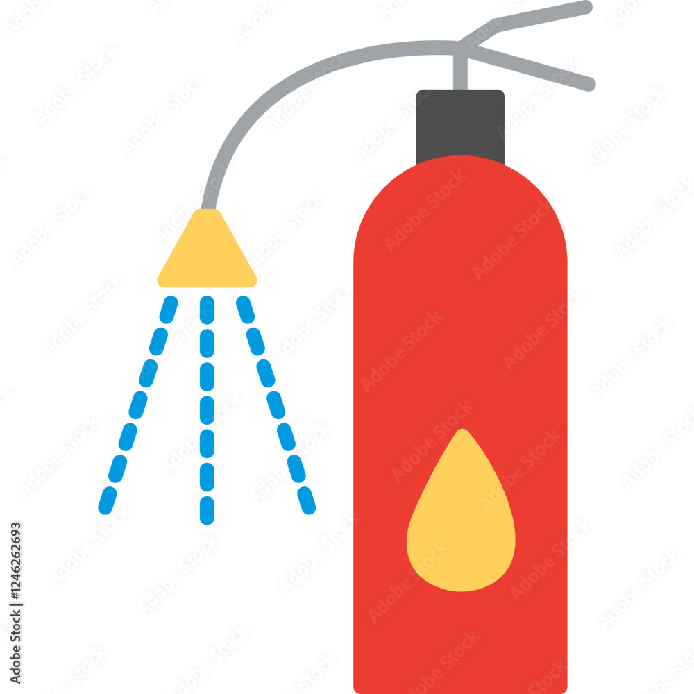 Unique Using Extinguisher Vector Icon Unique Using Extinguisher Vector Icon