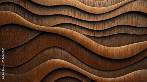 Brown wood wave wall texture background