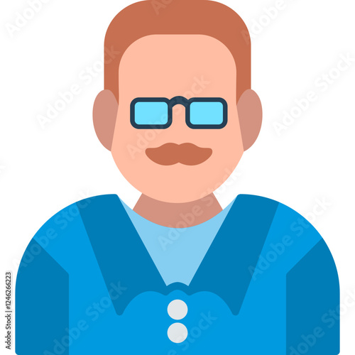 Unique Male Professor Vector Icon