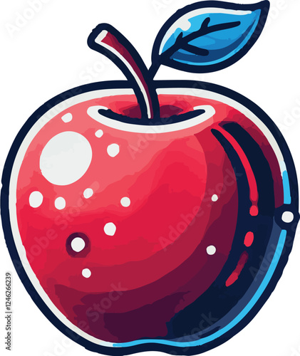 Apple vector art illustration. Apple vector icon.