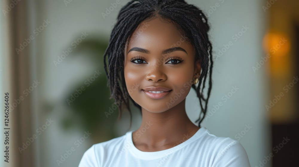 mock up t shirt portrait of a smiling african american woman in white t shirt against white background mock up t shirt portrait of a smiling african american woman in white t shirt against white background