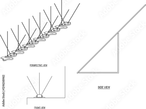 Vector illustration of a bird barrier as a safety measure to prevent birds from entering and to ward off animals