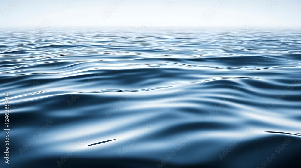 Naklejka premium Calm ocean waves, tranquil scene, background sky, website use