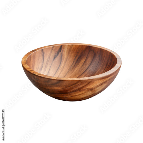 wooden bowl isolated on transparent background photo