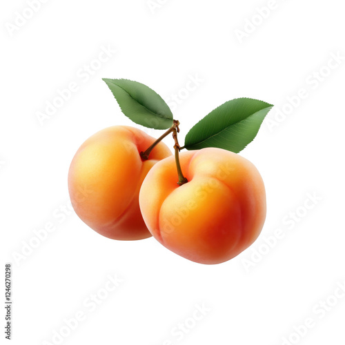 Apricots isolated on transparent background photo