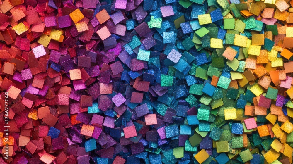 Vibrant rainbow glitter art macro view densely packed environment colorful textures for creative inspiration Vibrant rainbow glitter art macro view densely packed environment colorful textures for creative inspiration