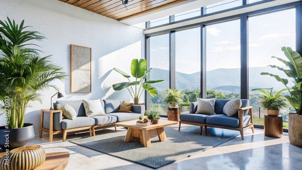 Fototapeta premium Transform your living space with a lush indoor garden a guide to greenery in urban homes