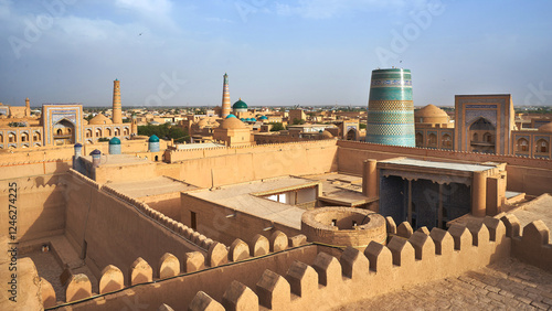 View at Ichan Kala inner town from Konya Ark citadel