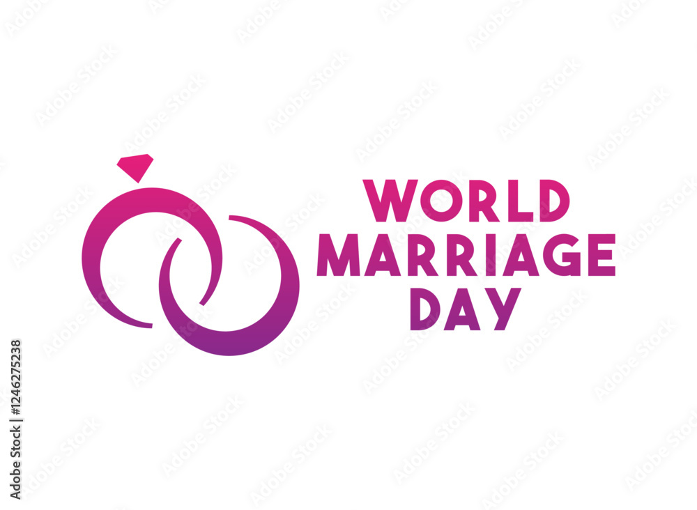 Fototapeta premium World Marriage Day. February. Gradient colors.