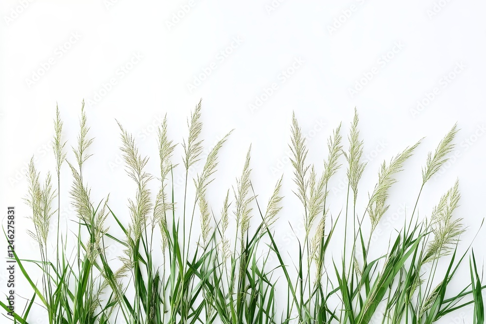 Green grass border on white; nature backdrop Green grass border on white; nature backdrop