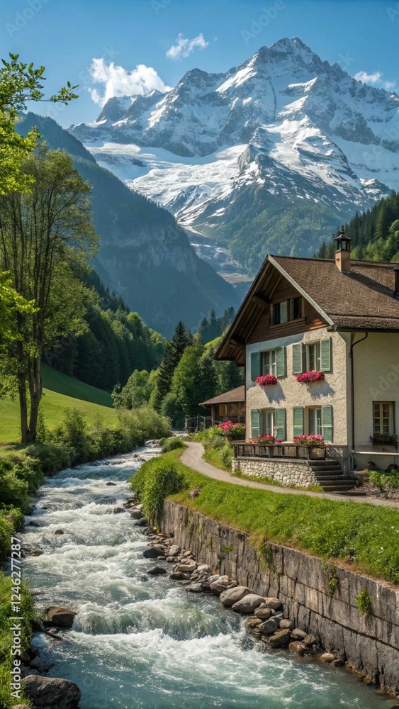 Fototapeta premium mountain village in the alps