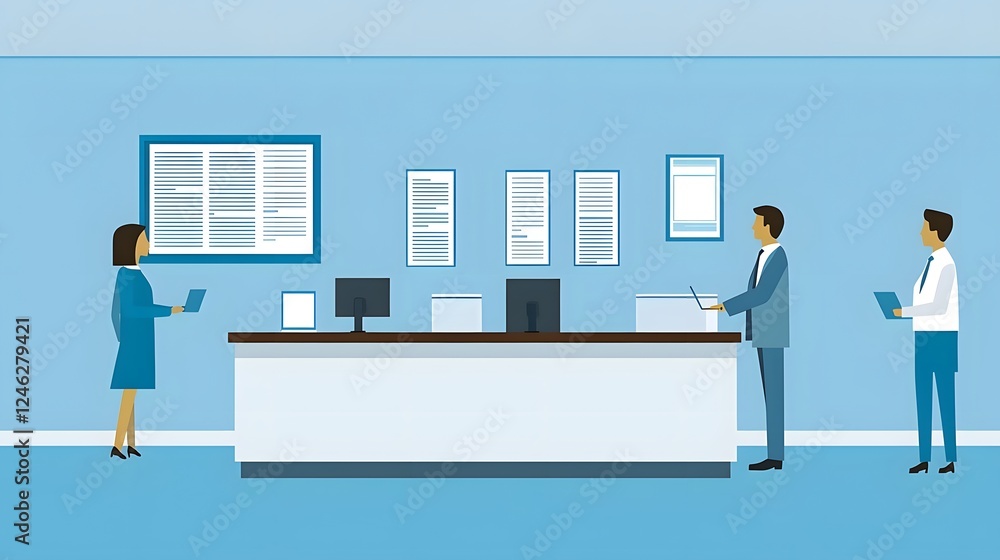 Recruitment Icon Design Highlighting Job Descriptions Candidate Experience and Application Deadlines in Clean and Impactful Blue Graphics for Business Corporate and Tech Workspace